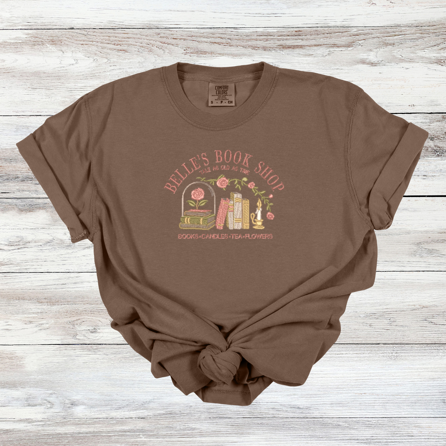 Belle's Bookshop | Embroidered Tee & Crewneck