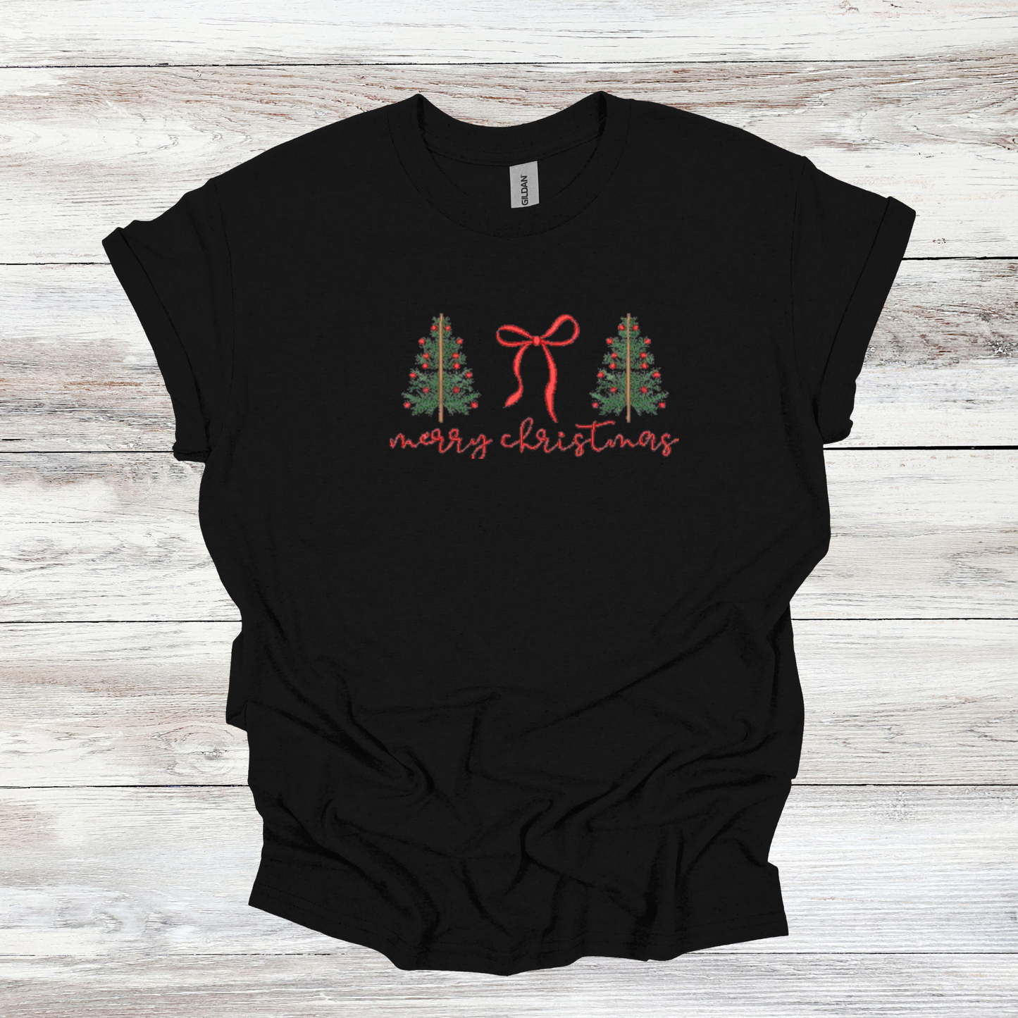 Merry Christmas | Embroidered Tee & Crewneck