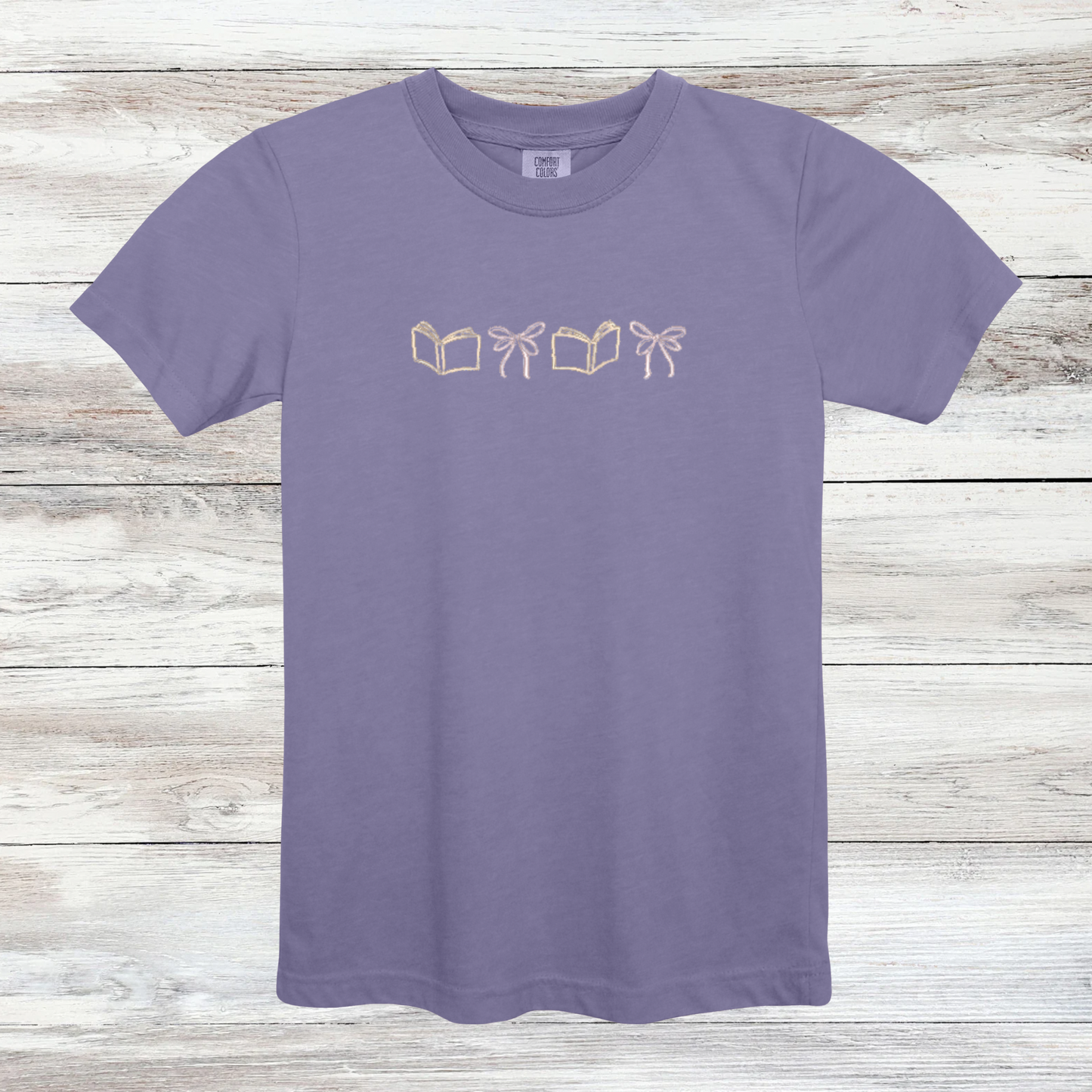 Books and Bows | Embroidered Tee & Crewneck