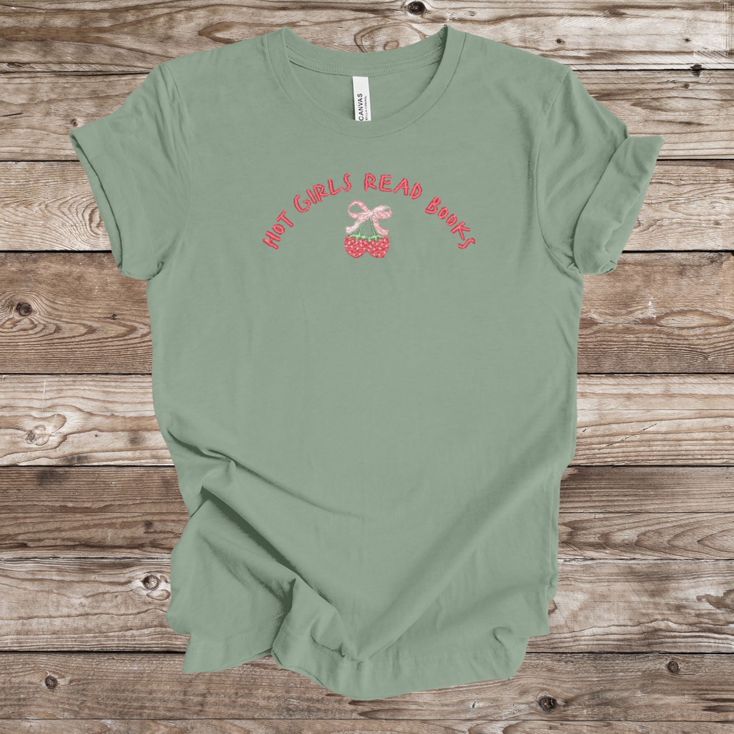 Hot Girls Read Books | Embroidered T-Shirt/Crewneck