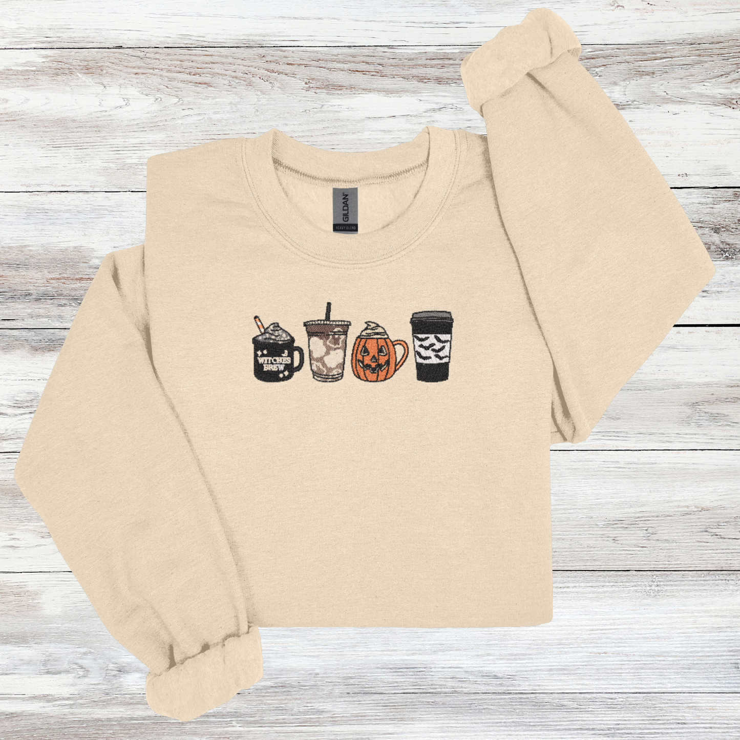 Spooky Sips | Embroidered Crewneck
