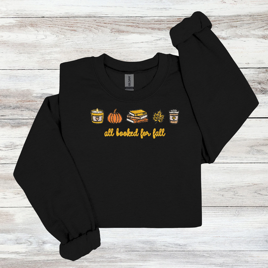 All Booked for Fall | Embroidered Tee & Crewneck