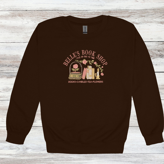 Belle's Bookshop | Embroidered Tee & Crewneck