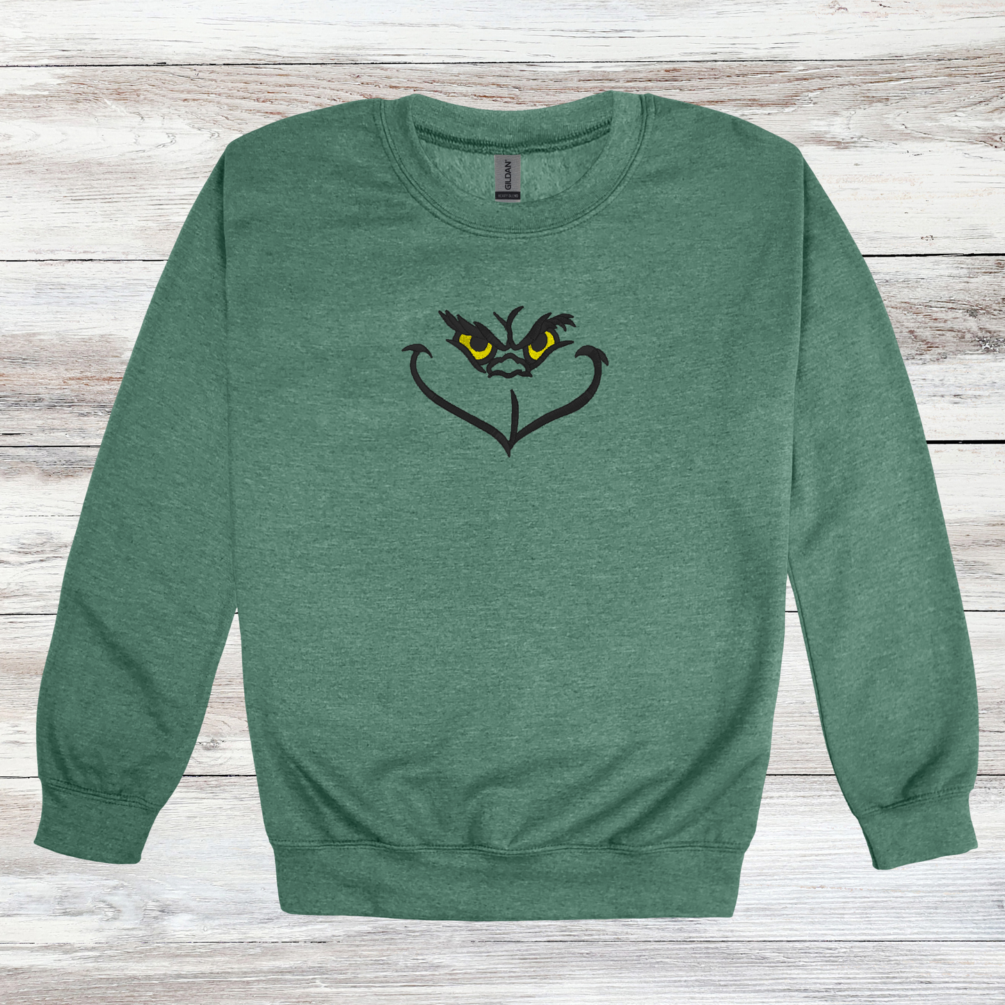 Resting Grinch Face | Embroidered Crewneck