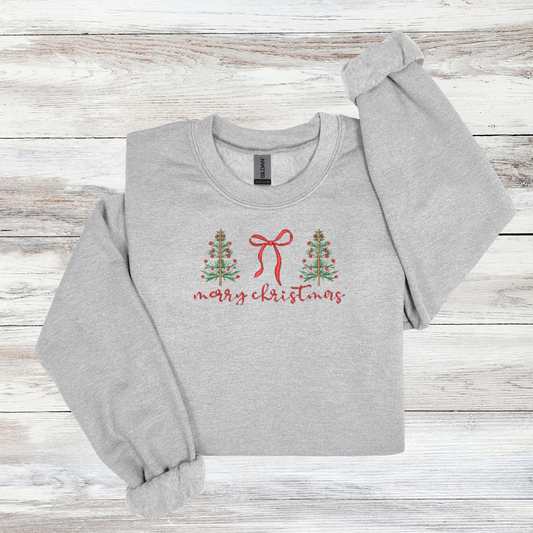 Merry Christmas | Embroidered Tee & Crewneck
