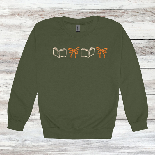 Books and Bows | Embroidered Tee & Crewneck